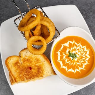 Grilled Cheese and Tomato Basil Bisque